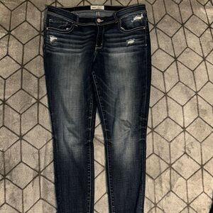 BKE Blue Skinny Jeans with Vintage Fading